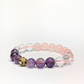 Amethyst, Clear Quartz and Rose Quartz with Anti Evil Eye