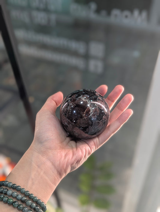 Garnet Sphere (with Free Stand)