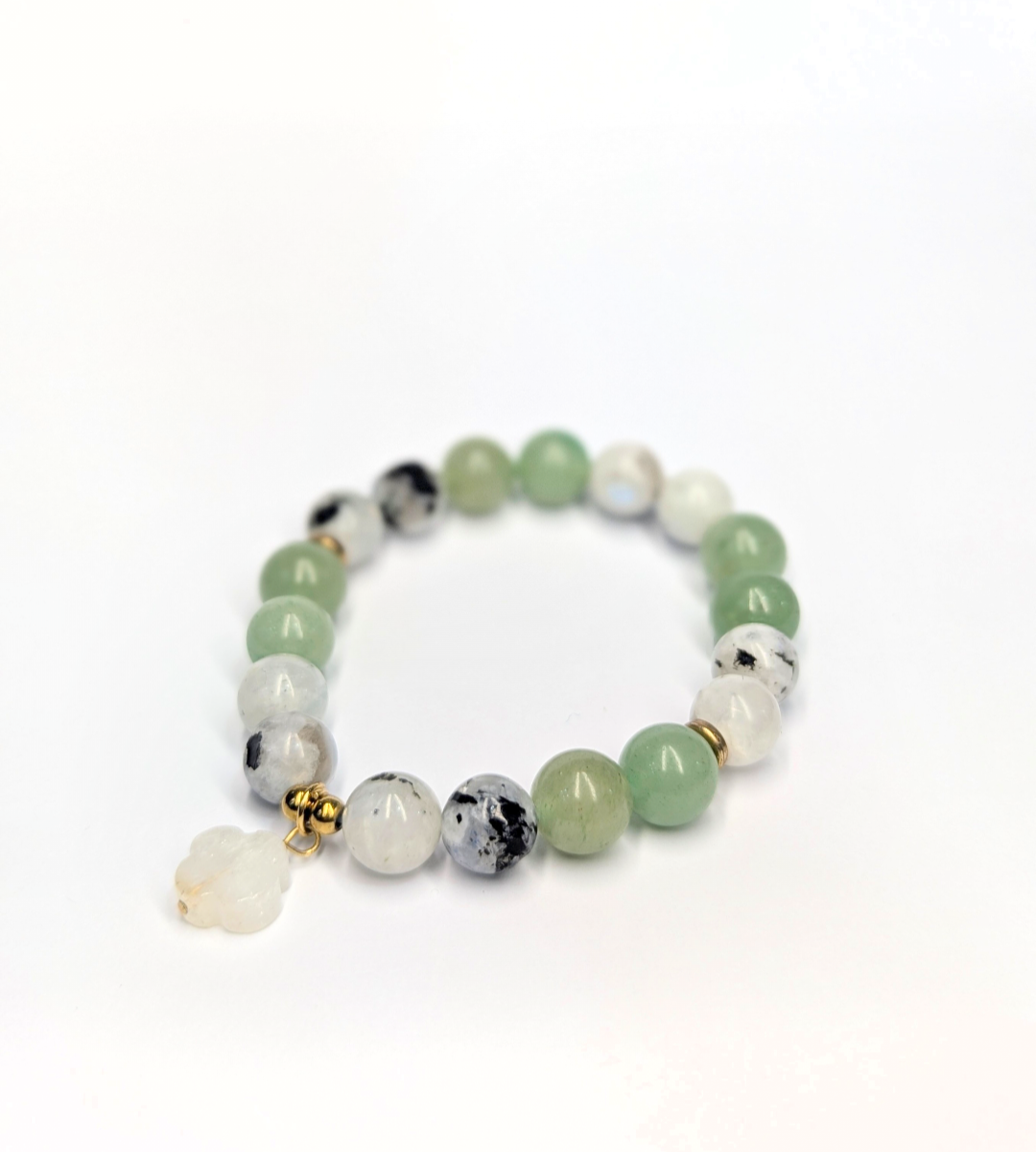 Green Aventurine and White Moonstone Bracelet