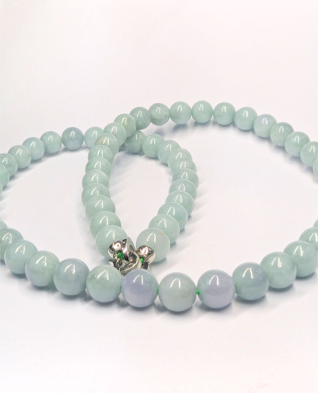 Burmese Green Apple Jade Necklace with Certificate of Authenticity