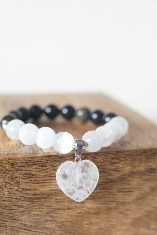 Selenite and Obsidian