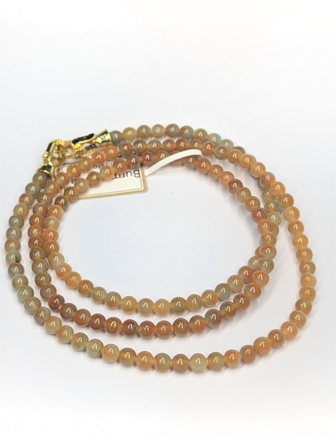 Burmese Yellow Jade Necklace with Certificate of Authenticity