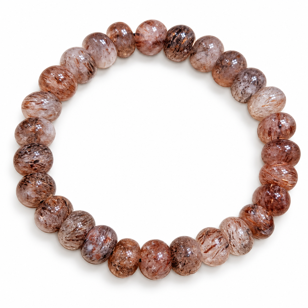 Copper Rutilated Quartz Abacus Bracelet (11mm)