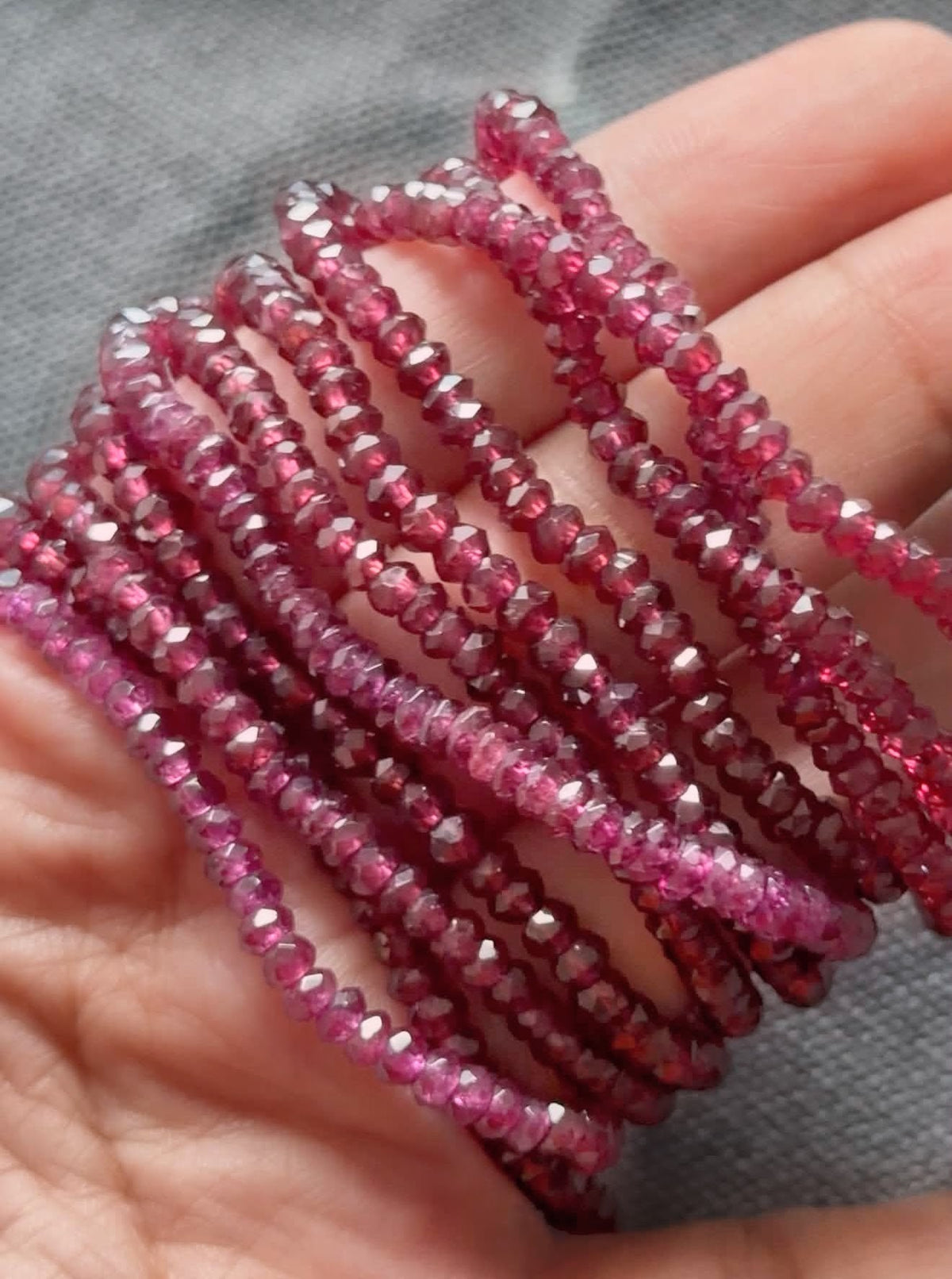 Faceted Red Garnet Bracelet (4mm)