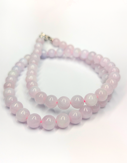 Burmese Pink Jade Necklace with Certificate of Authenticity