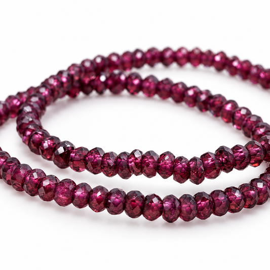 Faceted Red Garnet Bracelet (4mm)