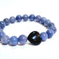 Distance Couple Bracelet Communication and Protection | Blue Aventurine with Black Obsidian Accent