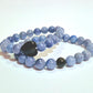 Distance Couple Bracelet Communication and Protection | Blue Aventurine with Black Obsidian Accent