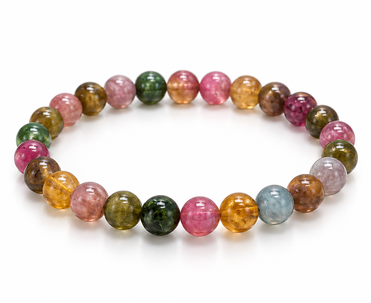 High Quality Colorful Tourmaline Bracelet (7mm)