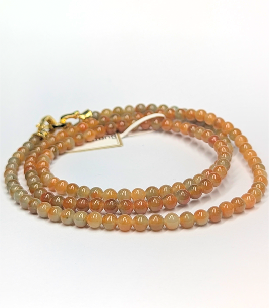 Burmese Yellow Jade Necklace with Certificate of Authenticity