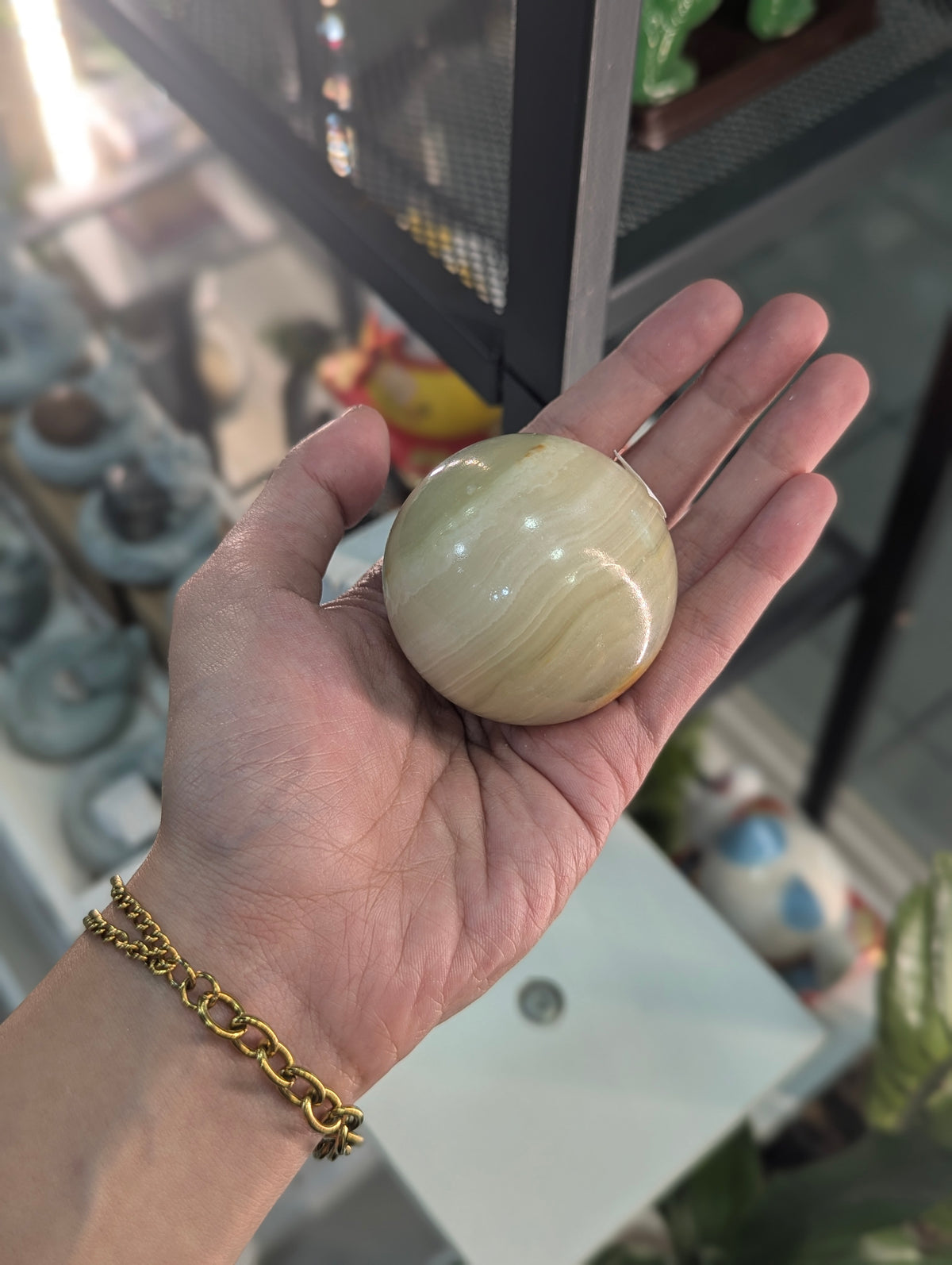 Afghan Jade Sphere (with Free Stand)