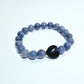 Distance Couple Bracelet Communication and Protection | Blue Aventurine with Black Obsidian Accent