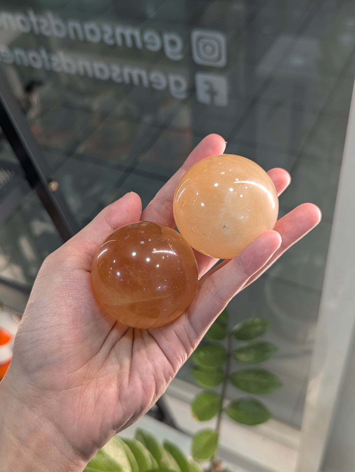 Honey Calcite Sphere (with Free Stand)