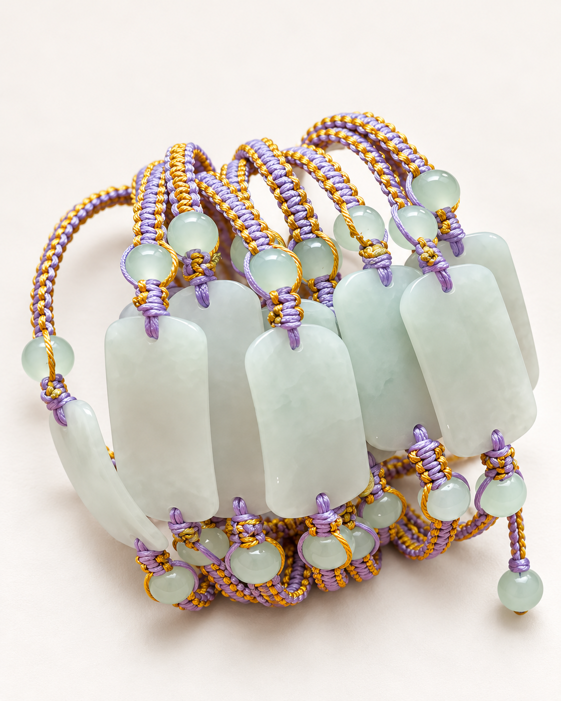 Jade Rope Bracelet (Bangle Carving) with Green Aventurine Accent