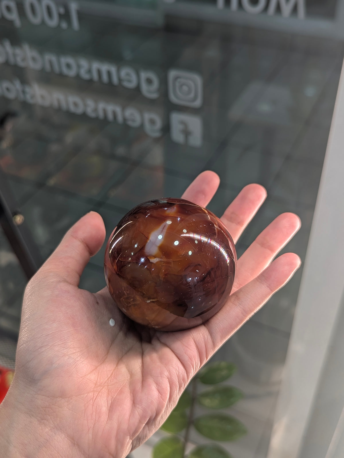 Carnelian Sphere (with Free Stand)
