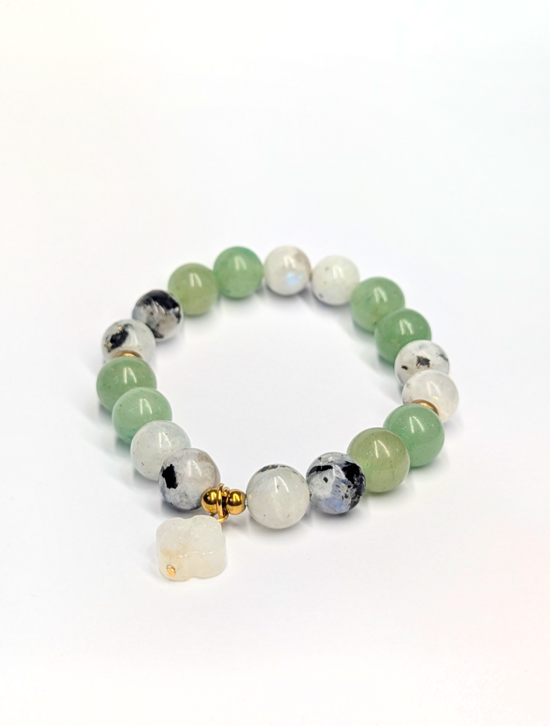 Green Aventurine and White Moonstone Bracelet