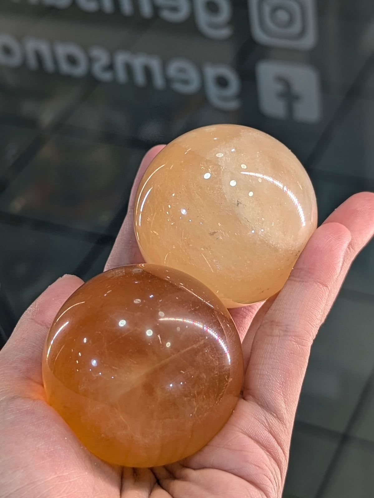 Honey Calcite Sphere (with Free Stand)