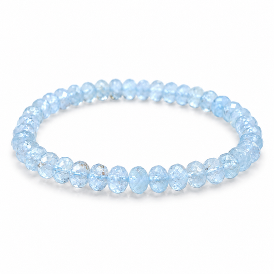 Faceted Blue Topaz Bracelet (5mm)