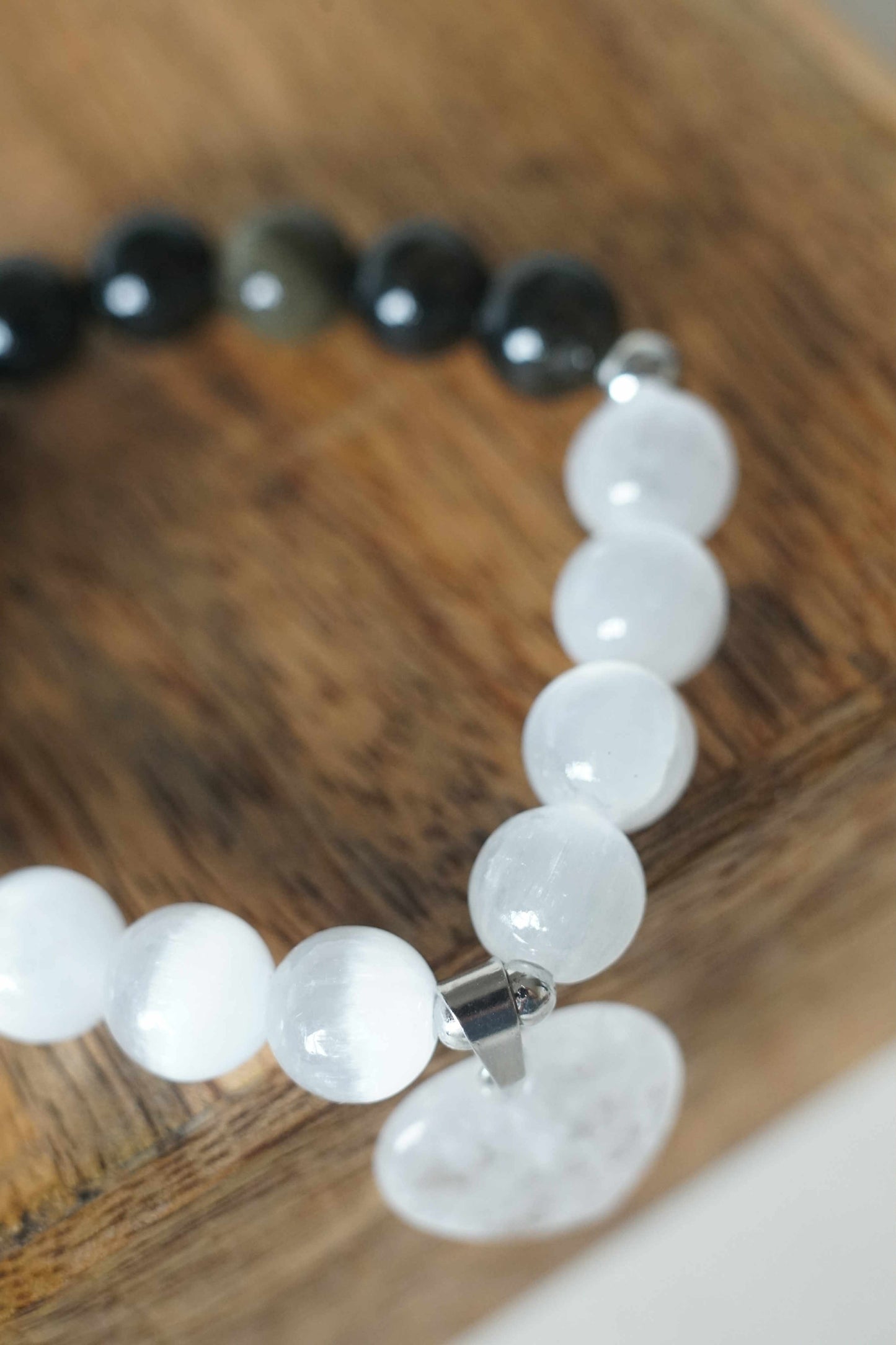 Selenite and Obsidian