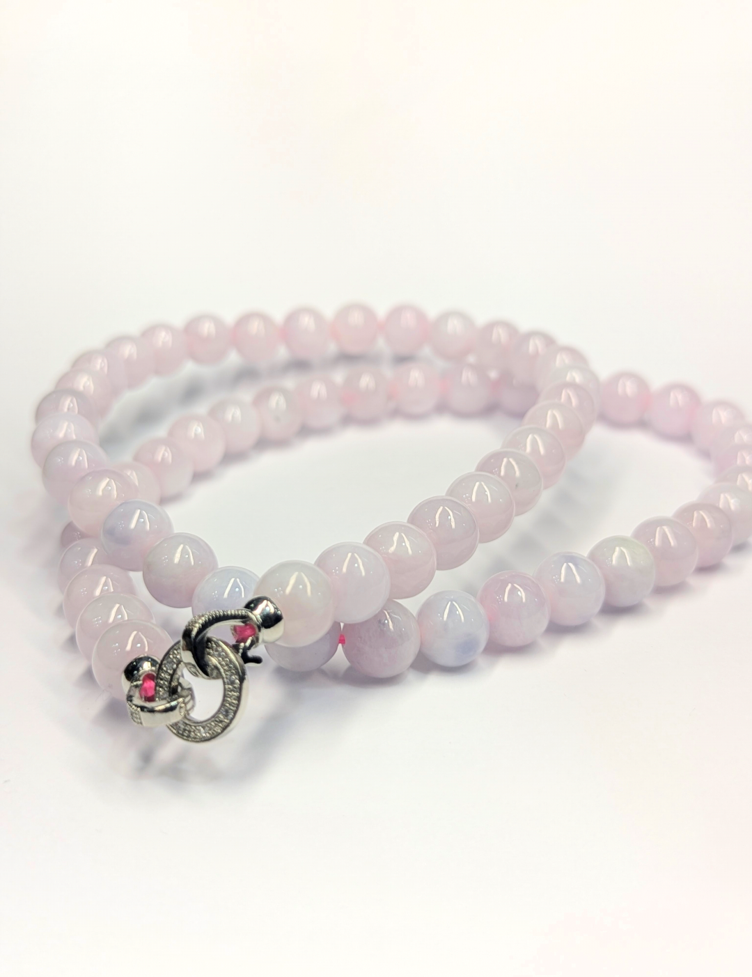 Burmese Pink Jade Necklace with Certificate of Authenticity