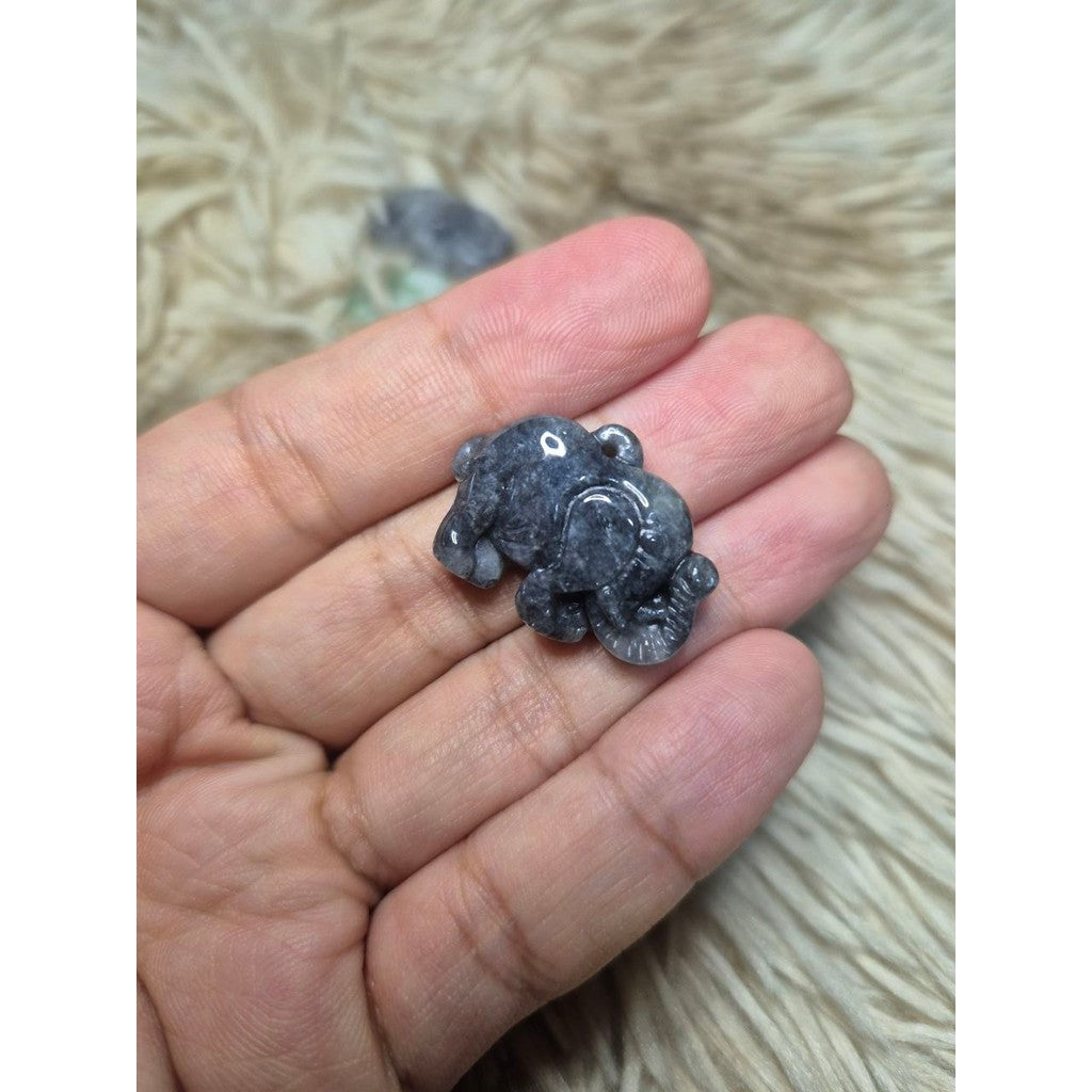 Jade Pendant Elephant with Free Chain!