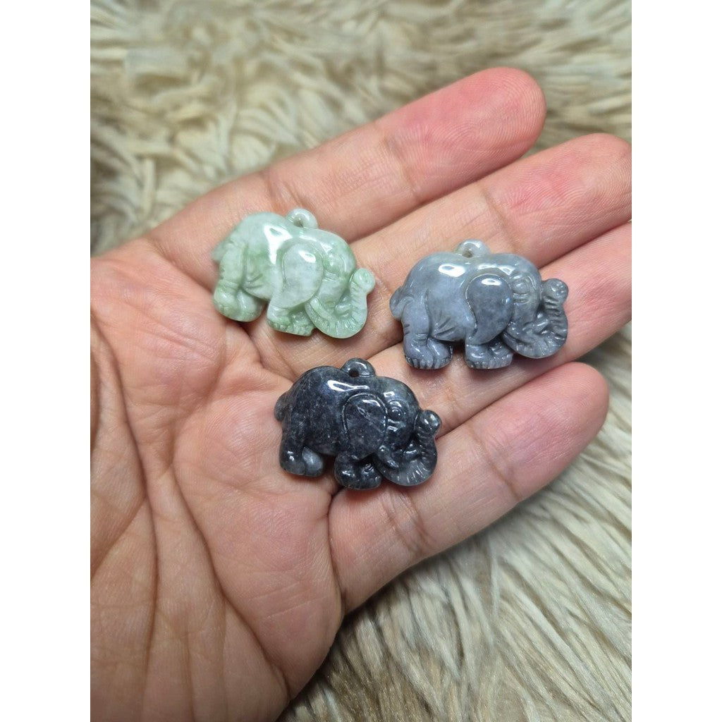 Jade Pendant Elephant with Free Chain!