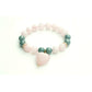 Rose Quartz and Jade Bracelet with heart charm