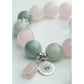 Rose Quartz and Jade Bracelet with evil eye charm