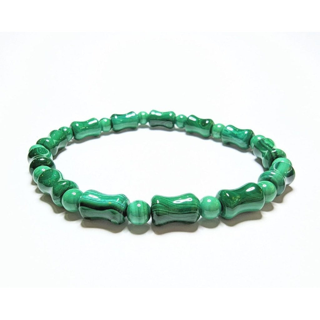 malachite bamboo slim crystal bracelet
