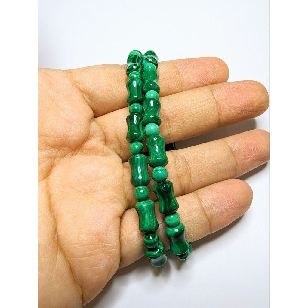 malachite bamboo slim crystal bracelet