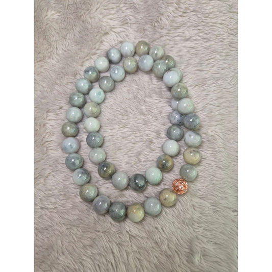 Green Wuji Jade Necklace 24” – 13 mm Grade A Jadeite for Prosperity & Strength