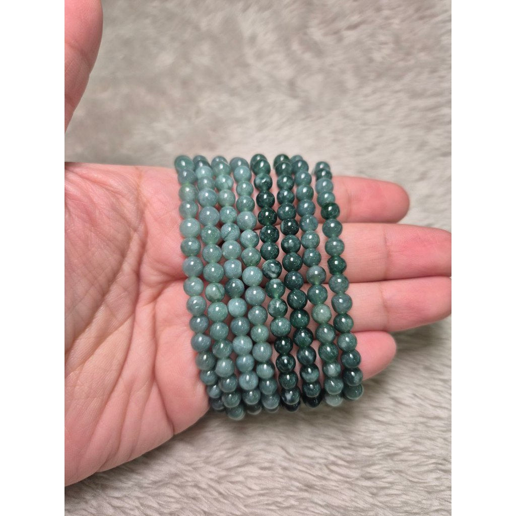 Bluewater jade bracelet 5mm bead size (per piece) Transformative Teal Color of the Year