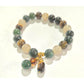 Moss Agate Tiger Eye Rutilated Quartz 8mm/10mm (Charm Option) protection, health, wealth bracelet