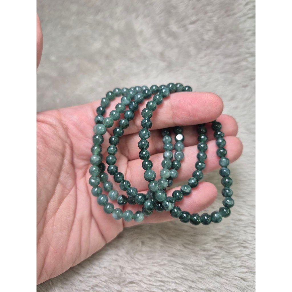 Bluewater jade bracelet 5mm bead size (per piece) Transformative Teal Color of the Year