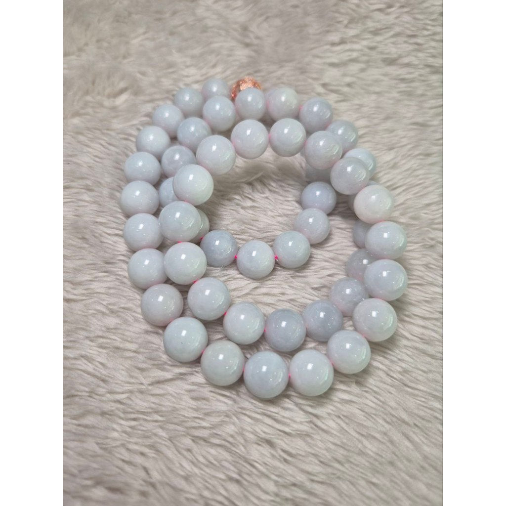 12mm Pink Jade Bracelet – Grade A Jadeite for Prosperity & Good Health