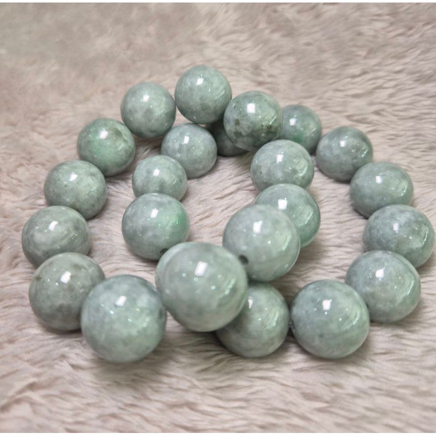 18mm Chunky Burmese Jade Bracelet (Grade A Jadeite)