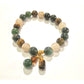 Moss Agate Tiger Eye Rutilated Quartz 8mm/10mm (Charm Option) protection, health, wealth bracelet
