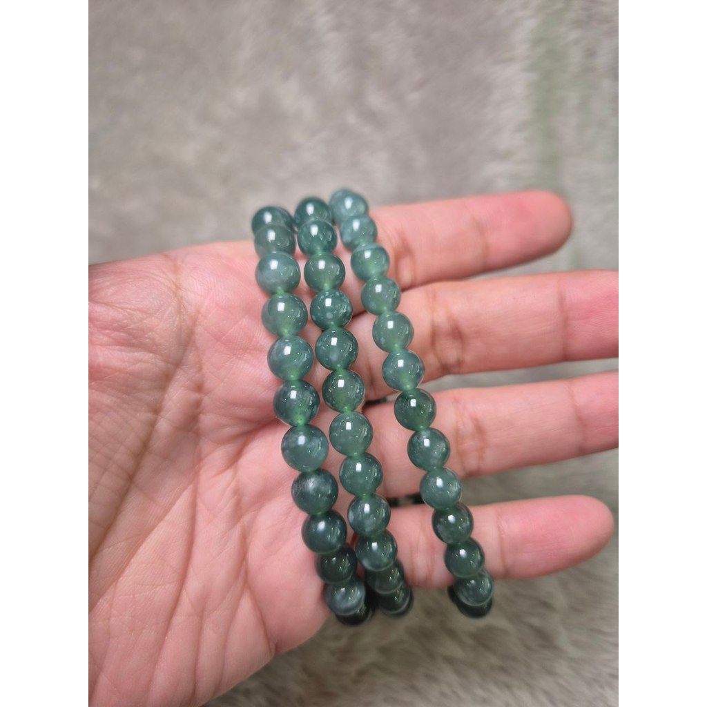 Jelly Blue Water Jade Necklace (7 mm | 22 inches)