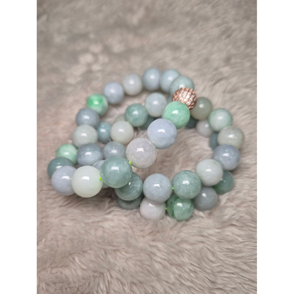 Duo Bao Jade Necklace 22” – 13 mm Grade A Jadeite for Prosperity & Harmony