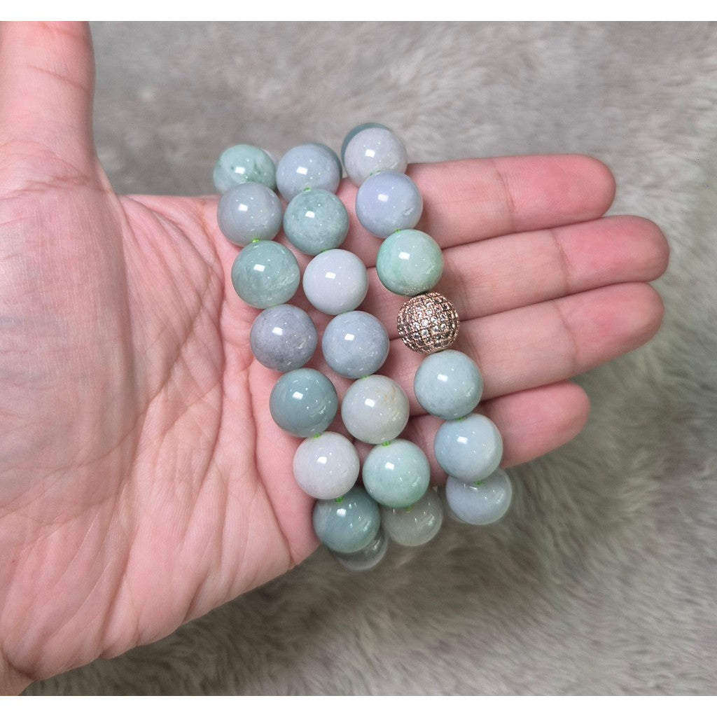 Duo Bao Jade Necklace 22” – 13 mm Grade A Jadeite for Prosperity & Harmony