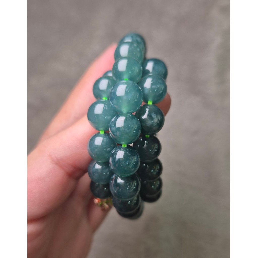 Jelly Blue Water Jade Necklace (10 mm | 22 cm)