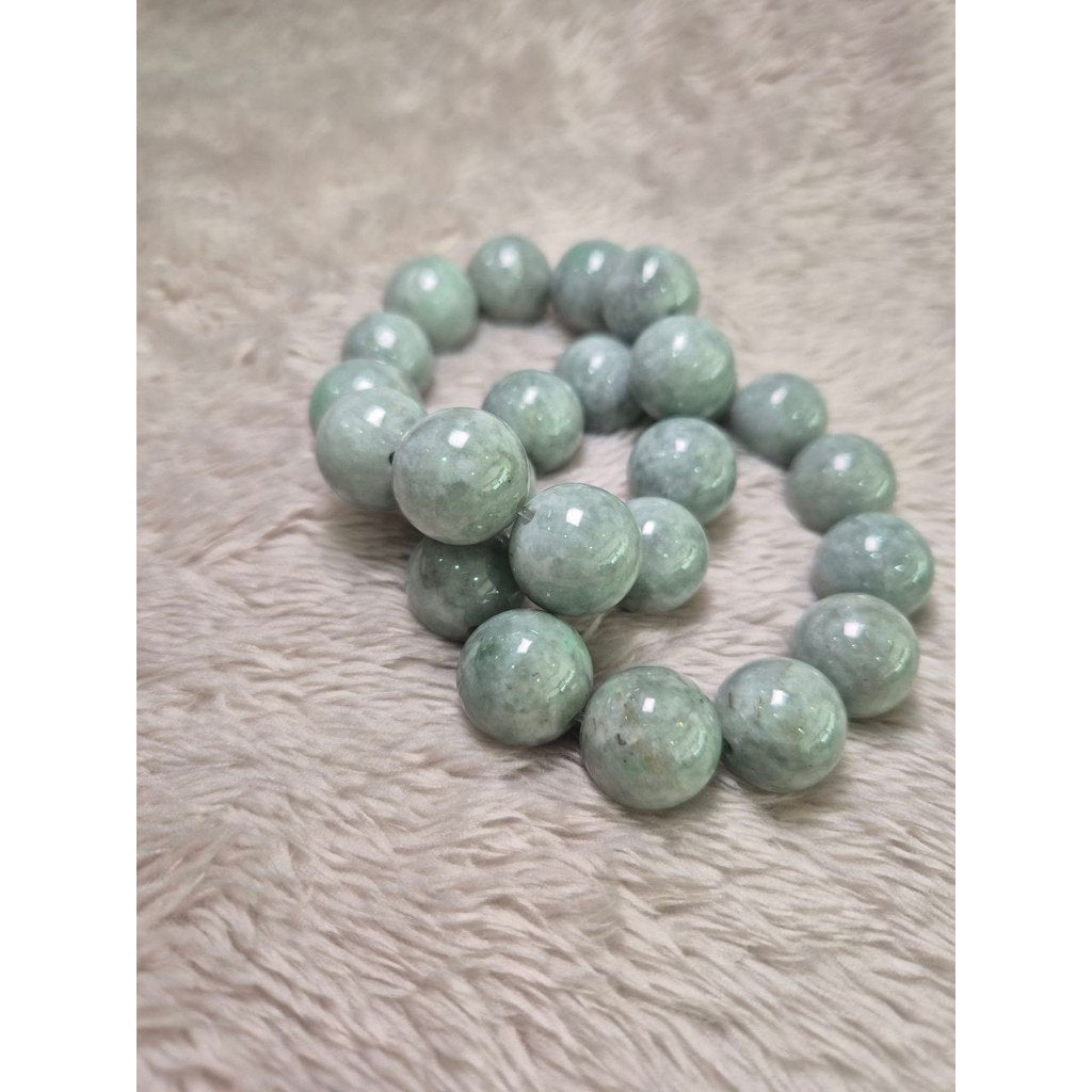 18mm Chunky Burmese Jade Bracelet (Grade A Jadeite)