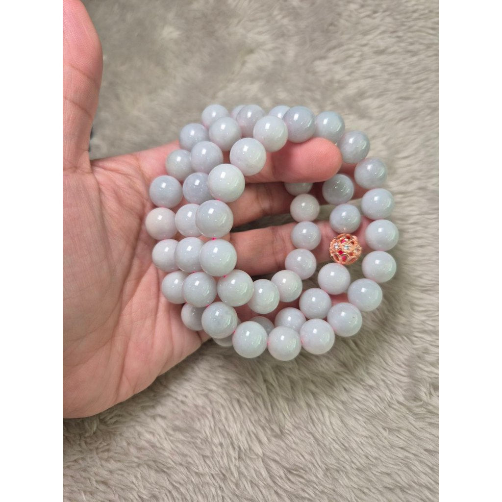 12mm Pink Jade Bracelet – Grade A Jadeite for Prosperity & Good Health