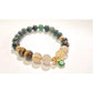 Moss Agate Tiger Eye Rutilated Quartz 8mm/10mm (Charm Option) protection, health, wealth bracelet