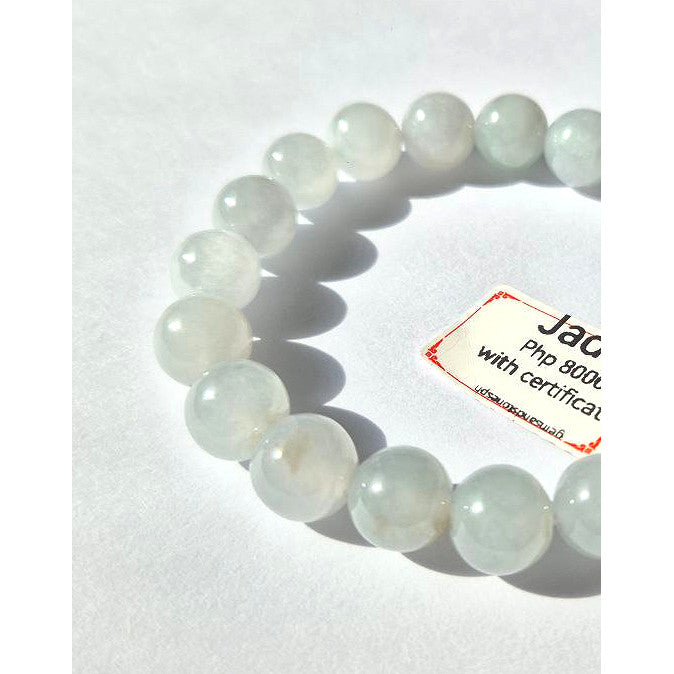 High Quality Jade Bracelet 10mm • Jelly Icy Texture • With Certificate • Premium Grade Jadeite