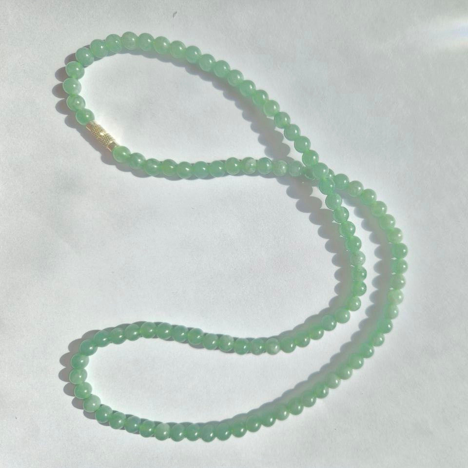 Bluewater Jade Necklace/ 3laps bracelet 24 Inches • High Quality Jadeite • Premium Finish