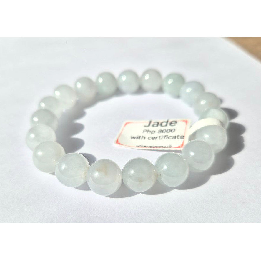 High Quality Jade Bracelet 10mm • Jelly Icy Texture • With Certificate • Premium Grade Jadeite