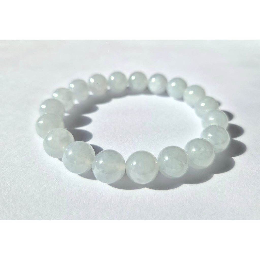 10mm Icy Jade Bracelet • Premium Grade Jadeite • With Certificate