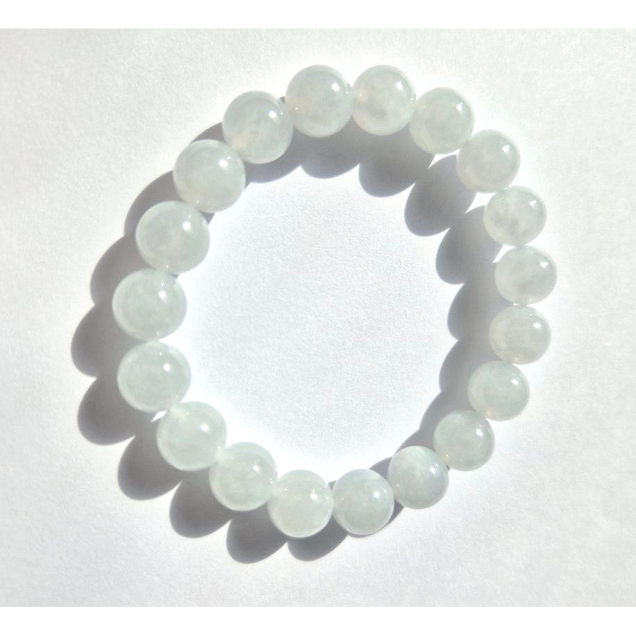 10mm Icy Jade Bracelet • Premium Grade Jadeite • With Certificate