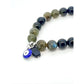 Obsidian & Labradorite Protection Bracelet with Evil Eye & Black Tourmaline Charm